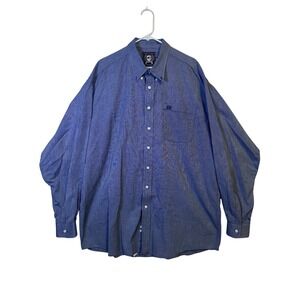 Cinch Mens Blue Chambray Long Sleeve Button Up Shirt XXL